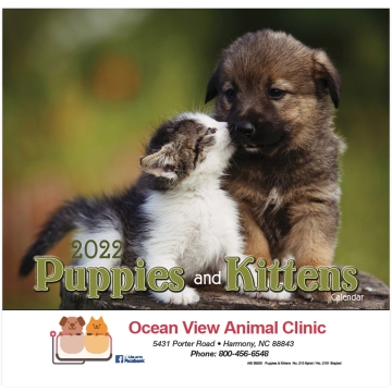 Image of item: Puppies & Kittens Wall Calendar - Stapled 2025